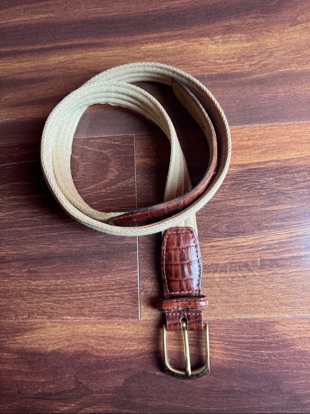 COLE HAAN Men's Cotton/Leather Belt Size 36